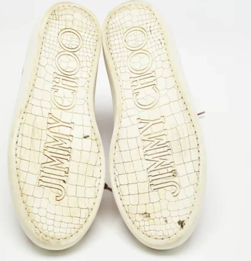 Jimmy Choo Pre-owned Leather sneakers Red Heren