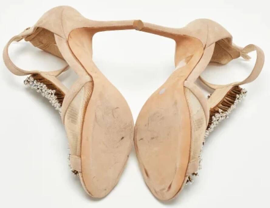 Jimmy Choo Pre-owned Mesh sandals Beige Dames