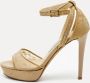 Jimmy Choo Pre-owned Mesh sandals Beige Dames - Thumbnail 2