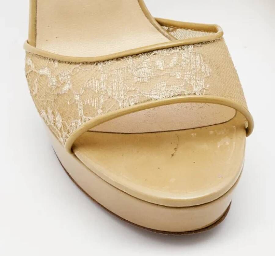 Jimmy Choo Pre-owned Mesh sandals Beige Dames