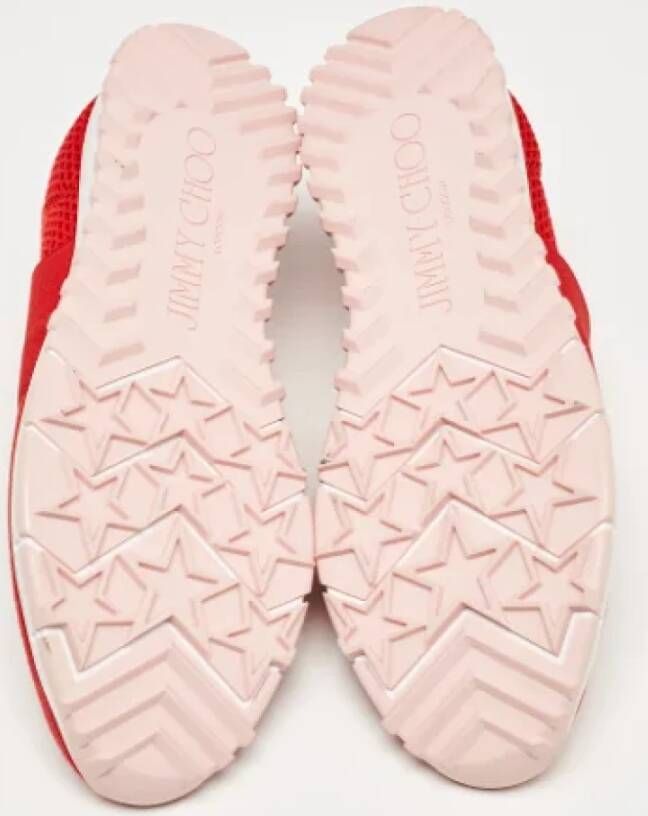 Jimmy Choo Pre-owned Mesh sneakers Red Dames