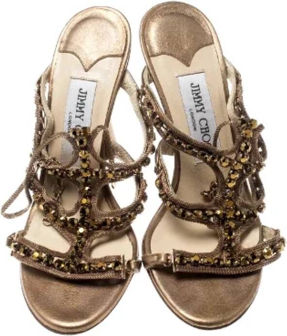 Jimmy Choo Pre-owned Metal sandals Gray Dames