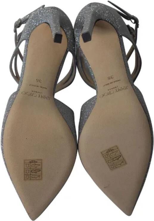 Jimmy Choo Pre-owned Polyester sandals Gray Dames