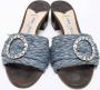 Jimmy Choo Pre-owned Raffia sandals Blue Dames - Thumbnail 3