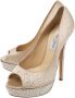 Jimmy Choo Pre-owned Satin heels Beige Dames - Thumbnail 3