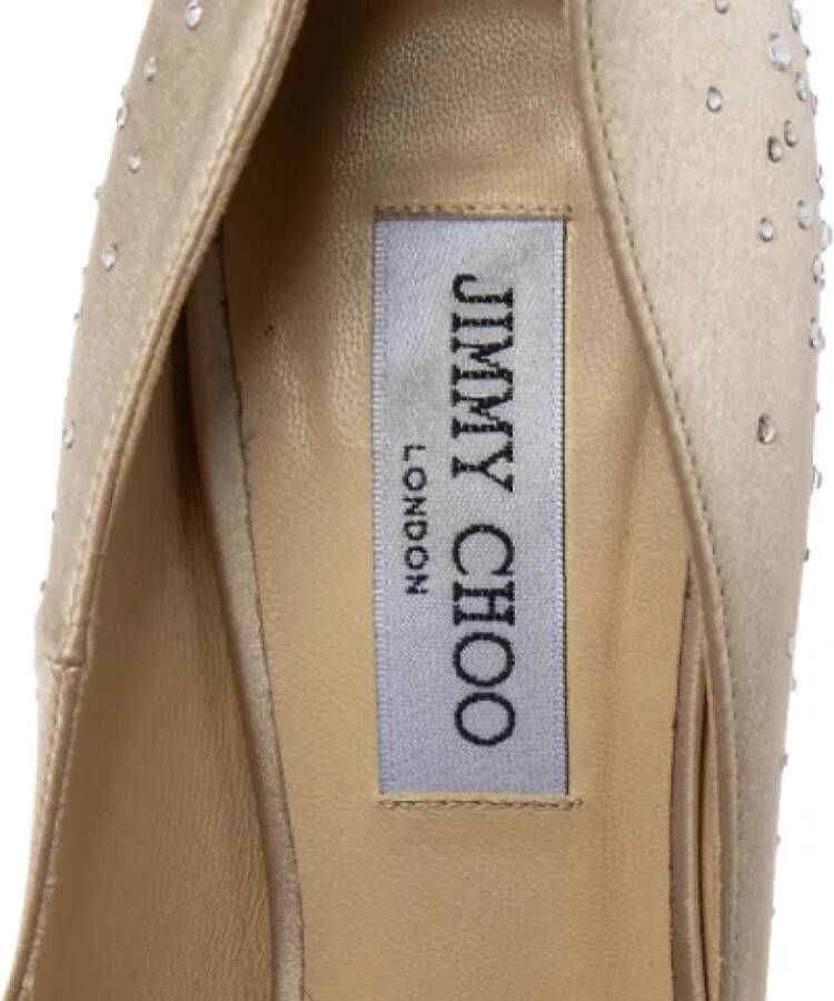 Jimmy Choo Pre-owned Satin heels Beige Dames