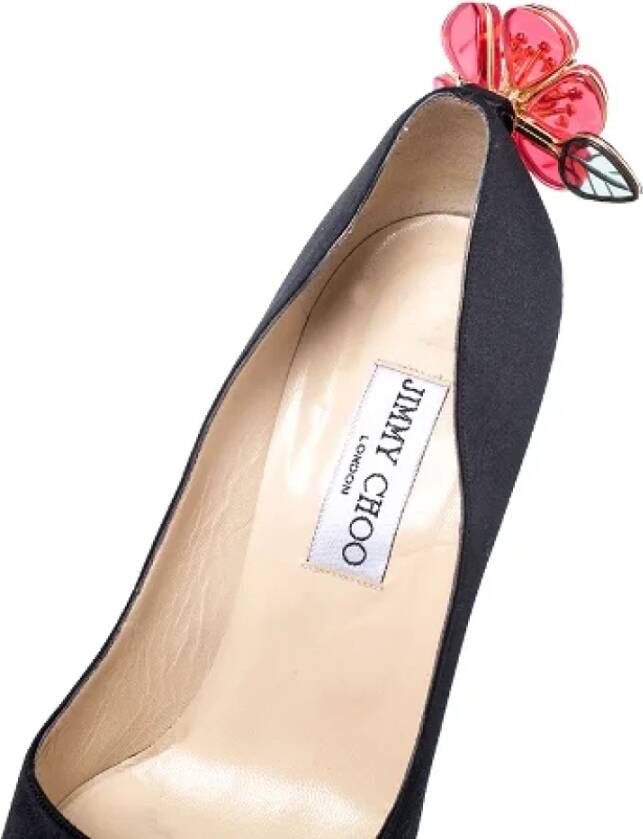 Jimmy Choo Pre-owned Satin heels Black Dames