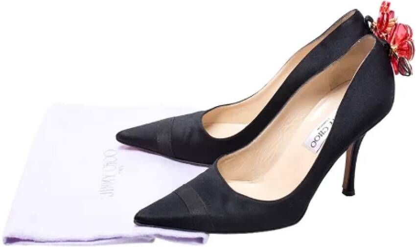 Jimmy Choo Pre-owned Satin heels Black Dames