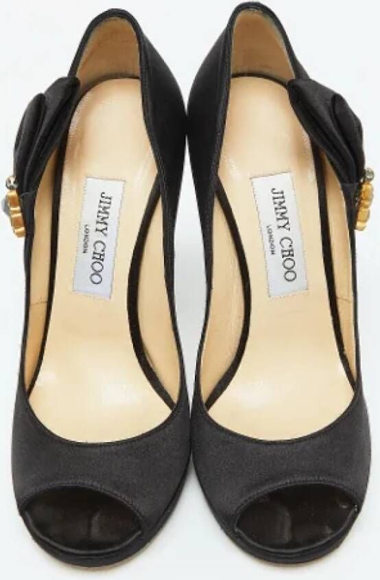 Jimmy Choo Pre-owned Satin heels Black Dames