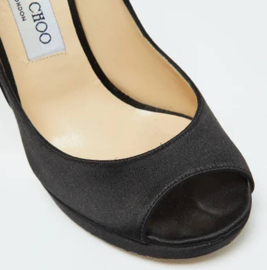 Jimmy Choo Pre-owned Satin heels Black Dames