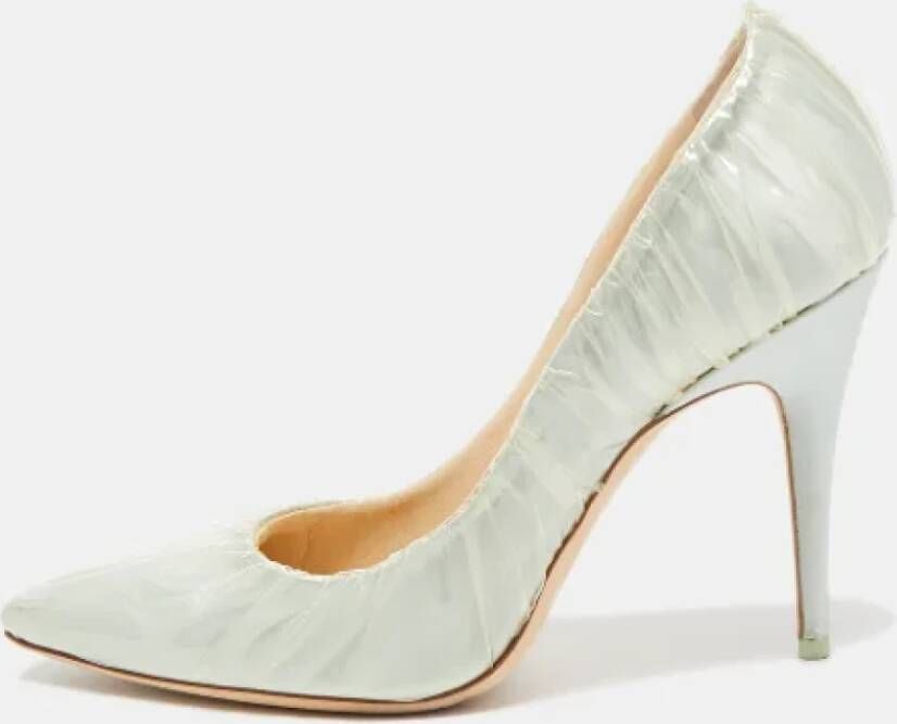 Jimmy Choo Pre-owned Satin heels Green Dames