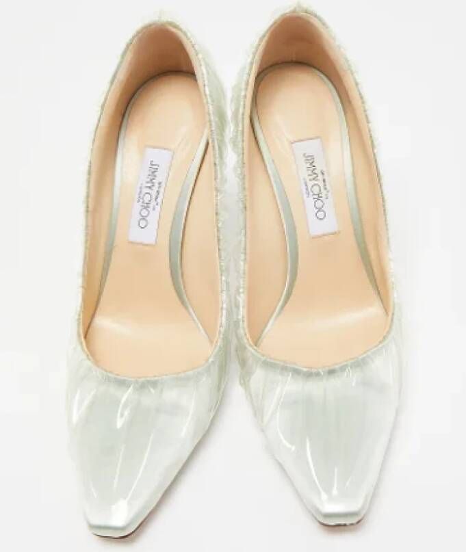 Jimmy Choo Pre-owned Satin heels Green Dames