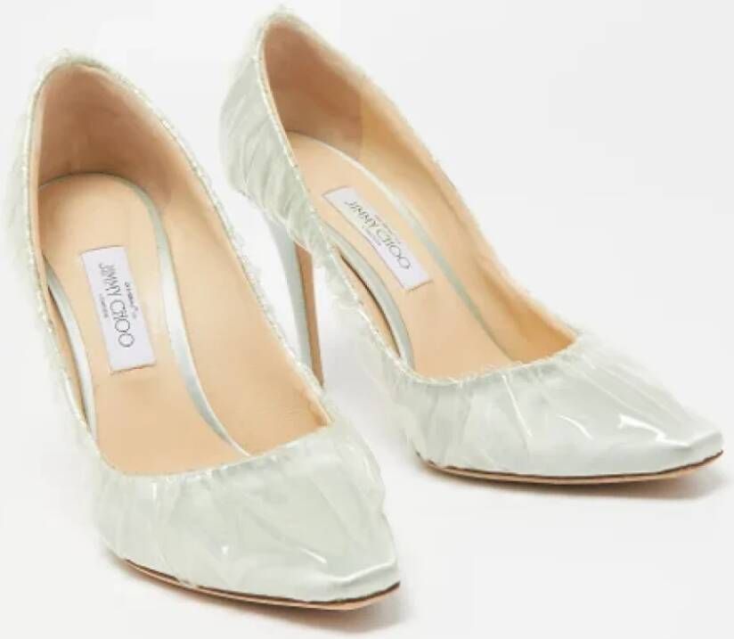 Jimmy Choo Pre-owned Satin heels Green Dames