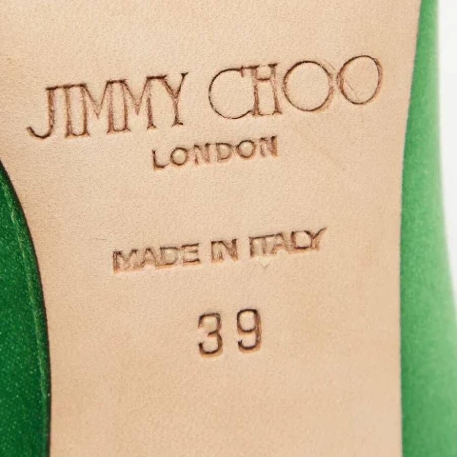 Jimmy Choo Pre-owned Satin heels Green Dames