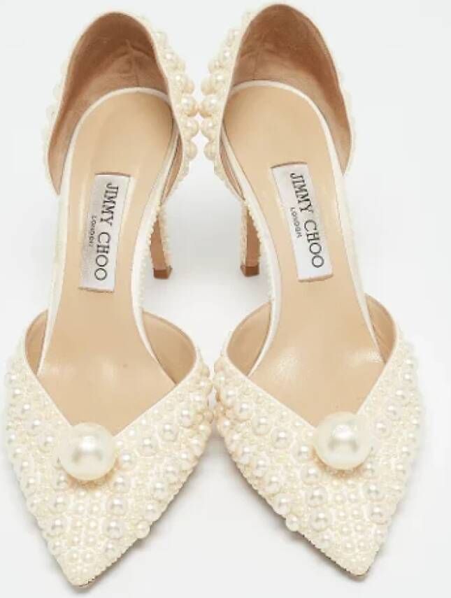 Jimmy Choo Pre-owned Satin heels White Dames