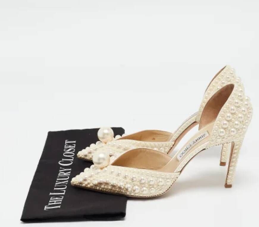 Jimmy Choo Pre-owned Satin heels White Dames