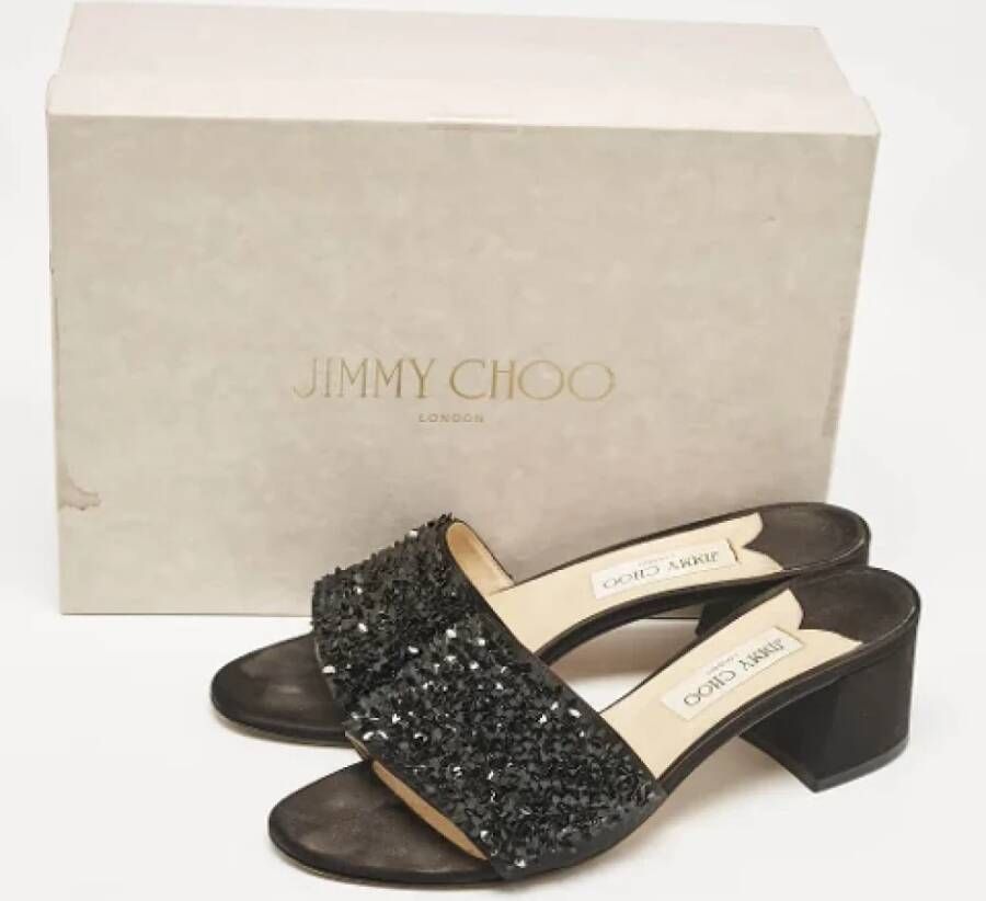 Jimmy Choo Pre-owned Satin sandals Black Dames