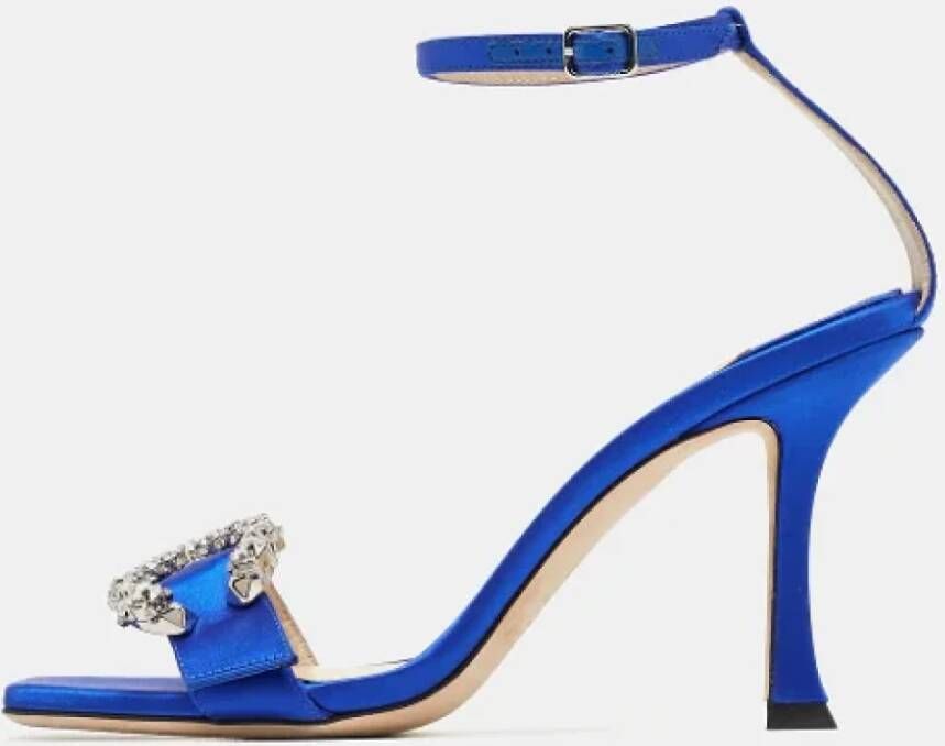 Jimmy Choo Pre-owned Satin sandals Blue Dames