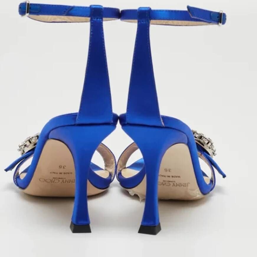 Jimmy Choo Pre-owned Satin sandals Blue Dames