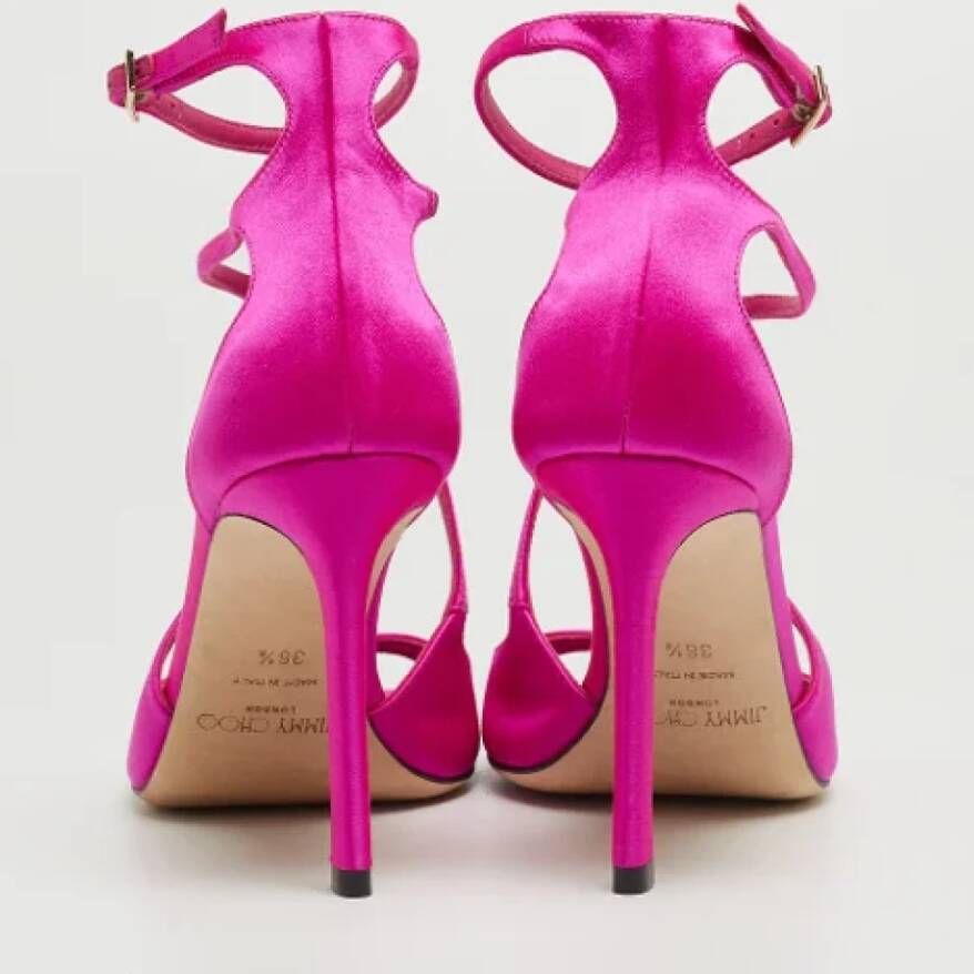 Jimmy Choo Pre-owned Satin sandals Pink Dames