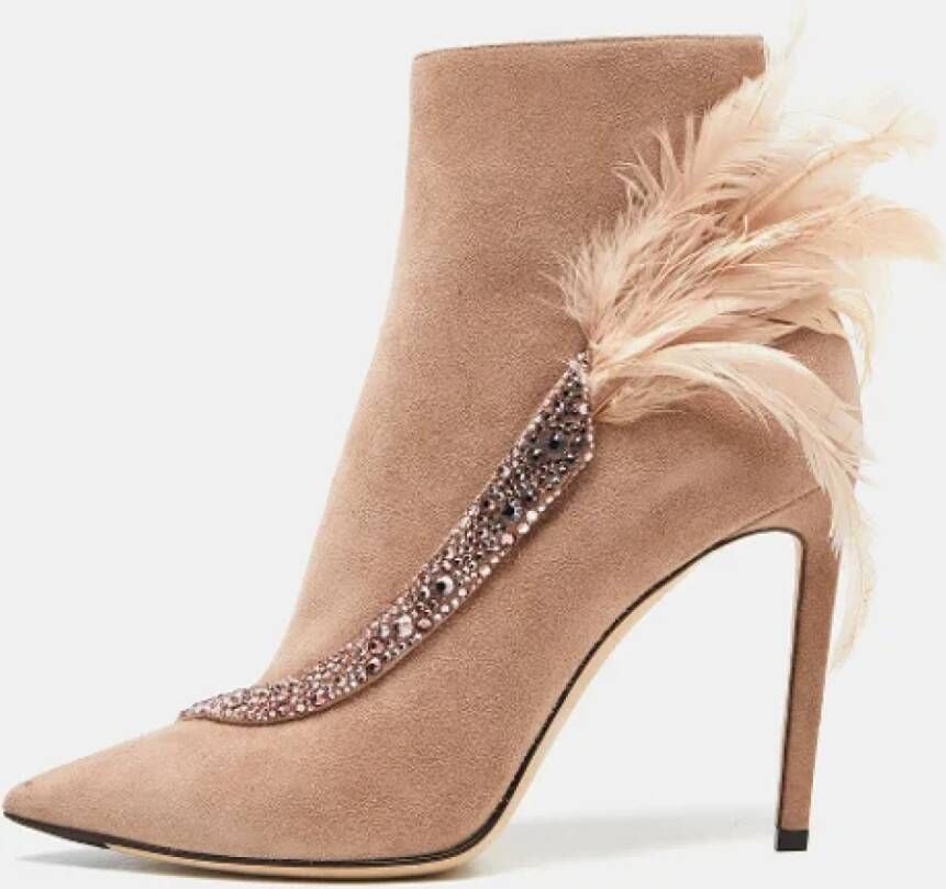 Jimmy Choo Pre-owned Suede boots Beige Dames