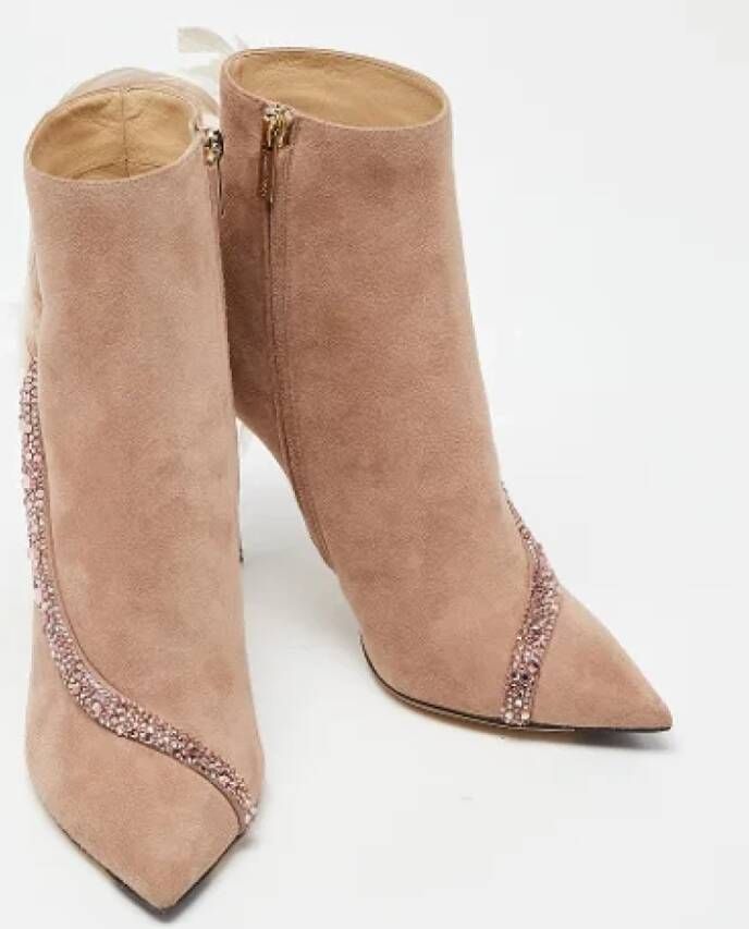 Jimmy Choo Pre-owned Suede boots Beige Dames