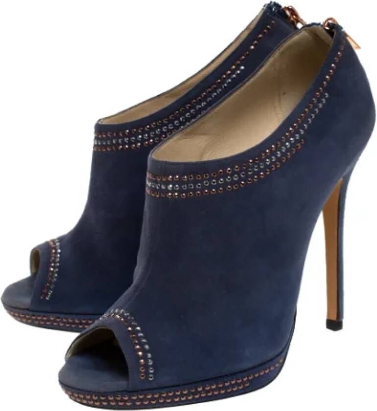 Jimmy Choo Pre-owned Suede boots Blue Dames