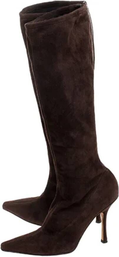 Jimmy Choo Pre-owned Suede boots Brown Dames