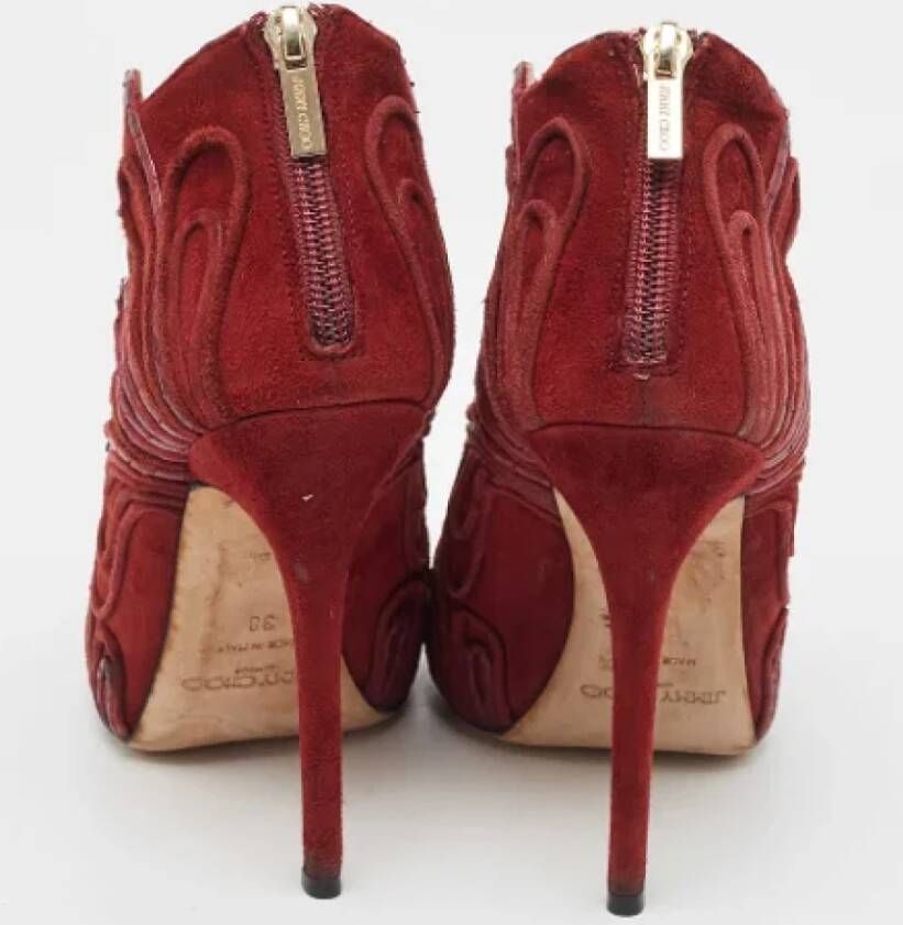 Jimmy Choo Pre-owned Suede boots Red Dames