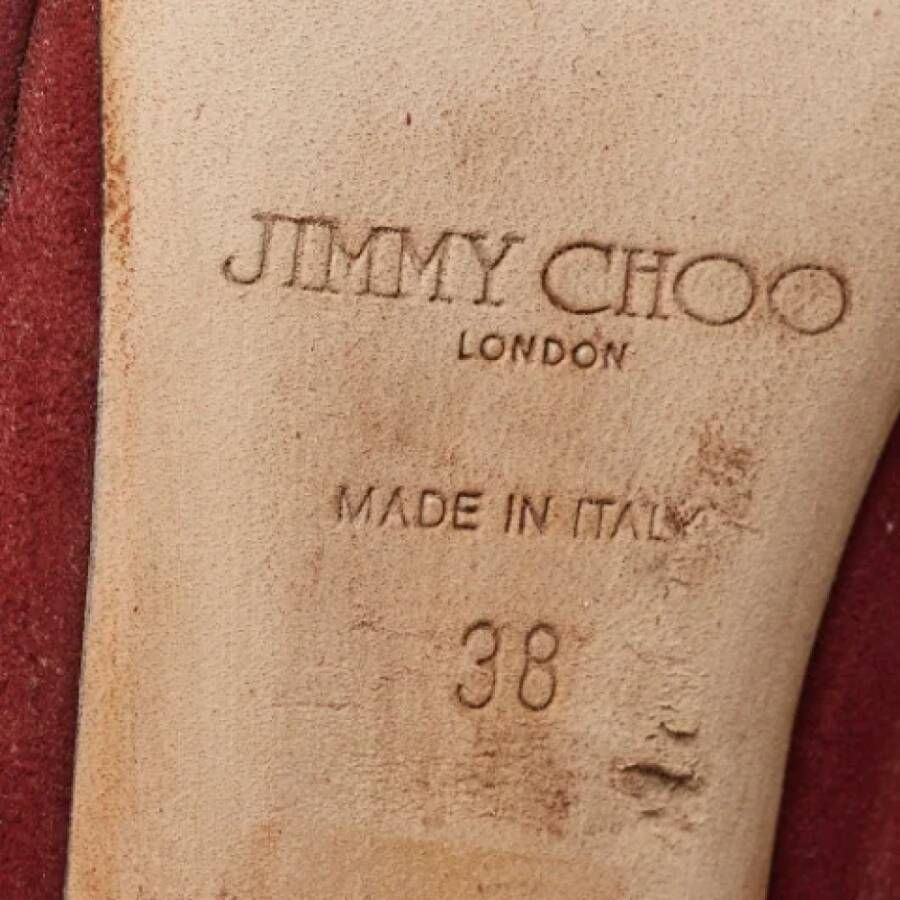 Jimmy Choo Pre-owned Suede boots Red Dames