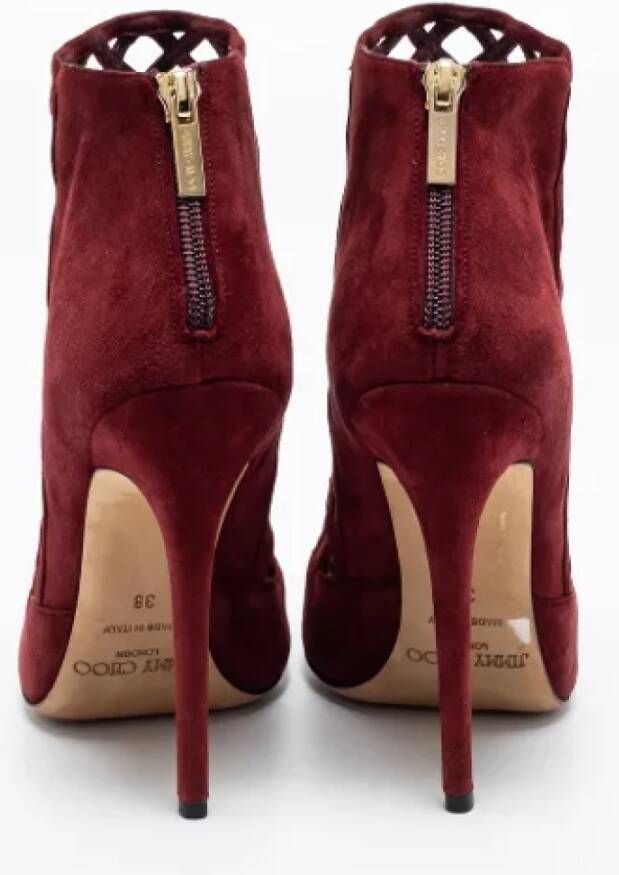 Jimmy Choo Pre-owned Suede boots Red Dames