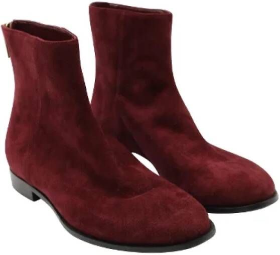 Jimmy Choo Pre-owned Suede boots Red Dames
