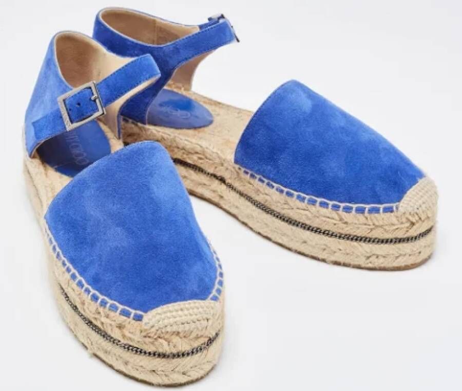Jimmy Choo Pre-owned Suede flats Blue Dames