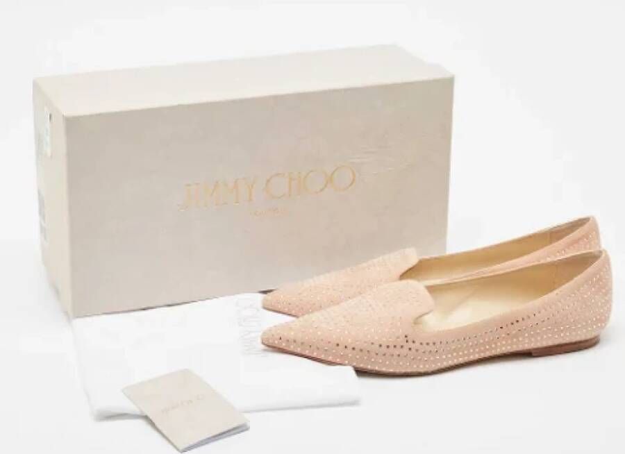 Jimmy Choo Pre-owned Suede flats Pink Dames