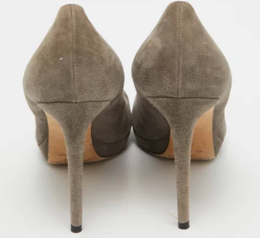 Jimmy Choo Pre-owned Suede heels Beige Dames