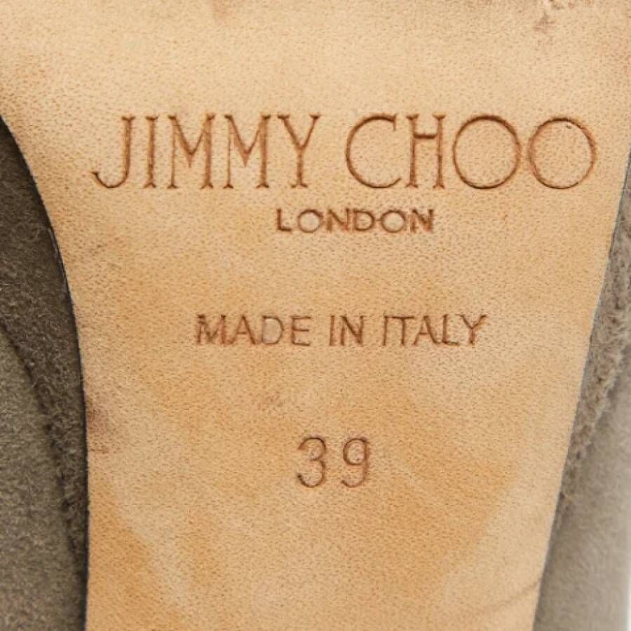 Jimmy Choo Pre-owned Suede heels Beige Dames