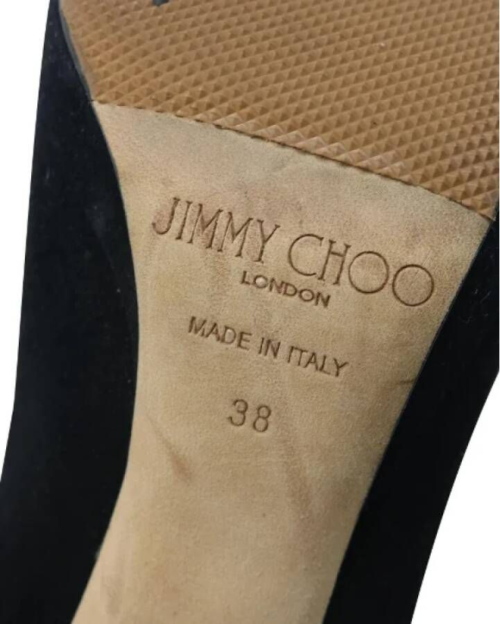Jimmy Choo Pre-owned Suede heels Black Dames
