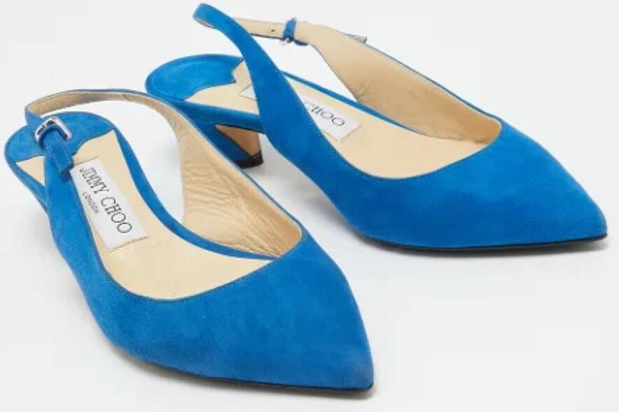 Jimmy Choo Pre-owned Suede heels Blue Dames