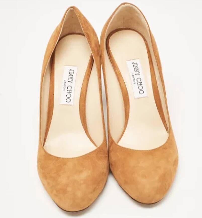 Jimmy Choo Pre-owned Suede heels Brown Dames