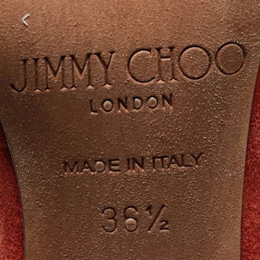 Jimmy Choo Pre-owned Suede heels Orange Dames