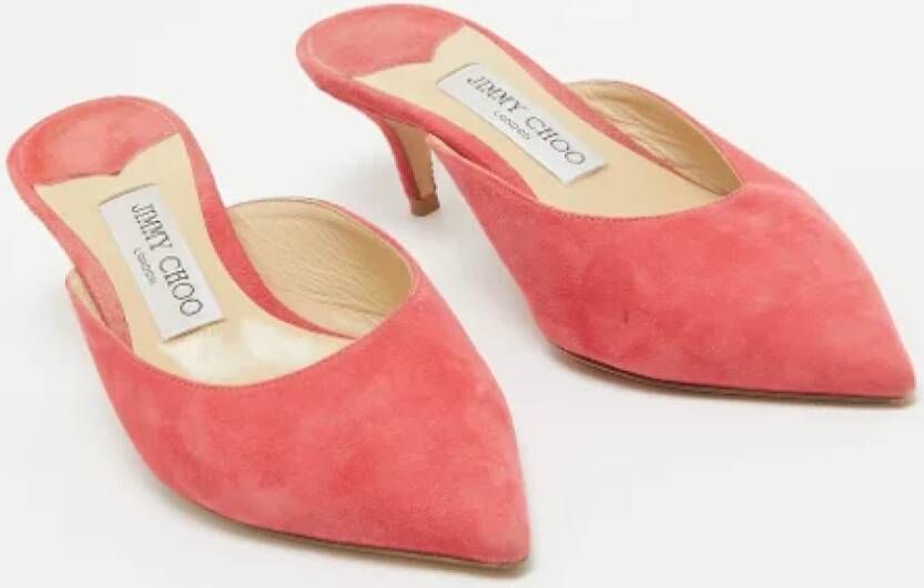 Jimmy Choo Pre-owned Suede mules Pink Dames