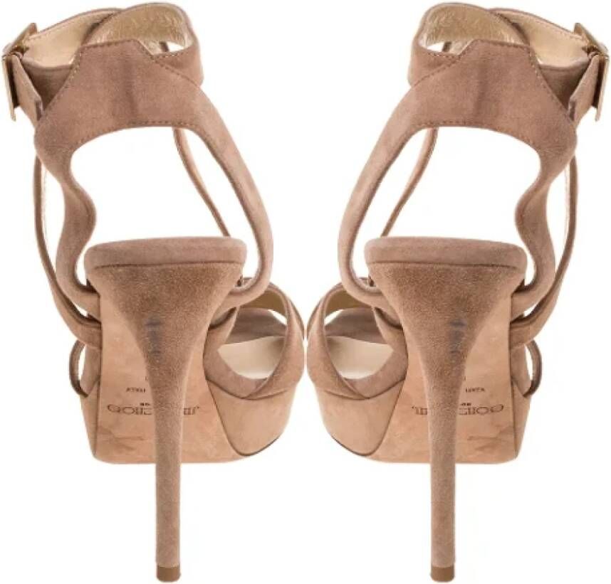 Jimmy Choo Pre-owned Suede sandals Beige Dames