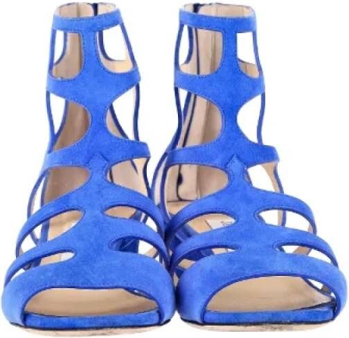 Jimmy Choo Pre-owned Suede sandals Blue Dames