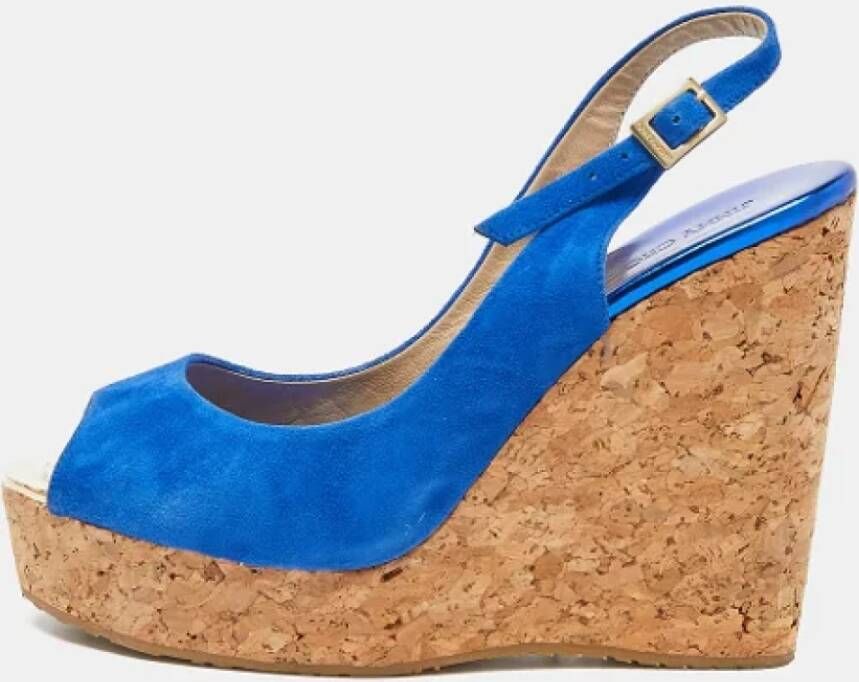 Jimmy Choo Pre-owned Suede sandals Blue Dames