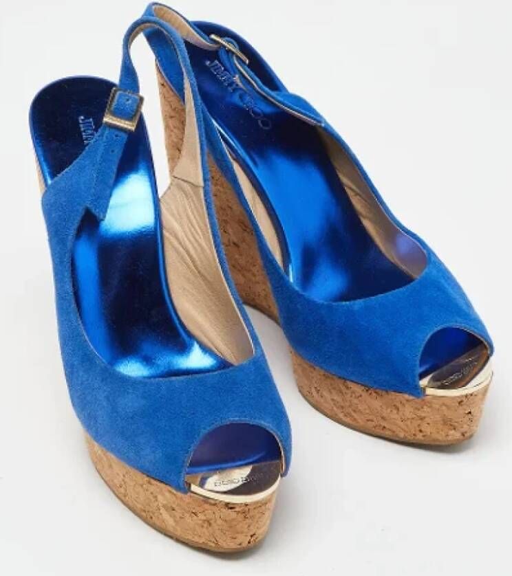 Jimmy Choo Pre-owned Suede sandals Blue Dames