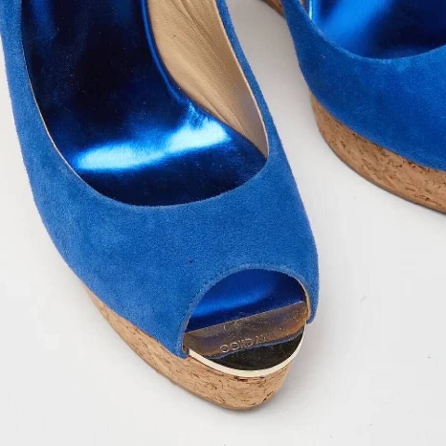 Jimmy Choo Pre-owned Suede sandals Blue Dames