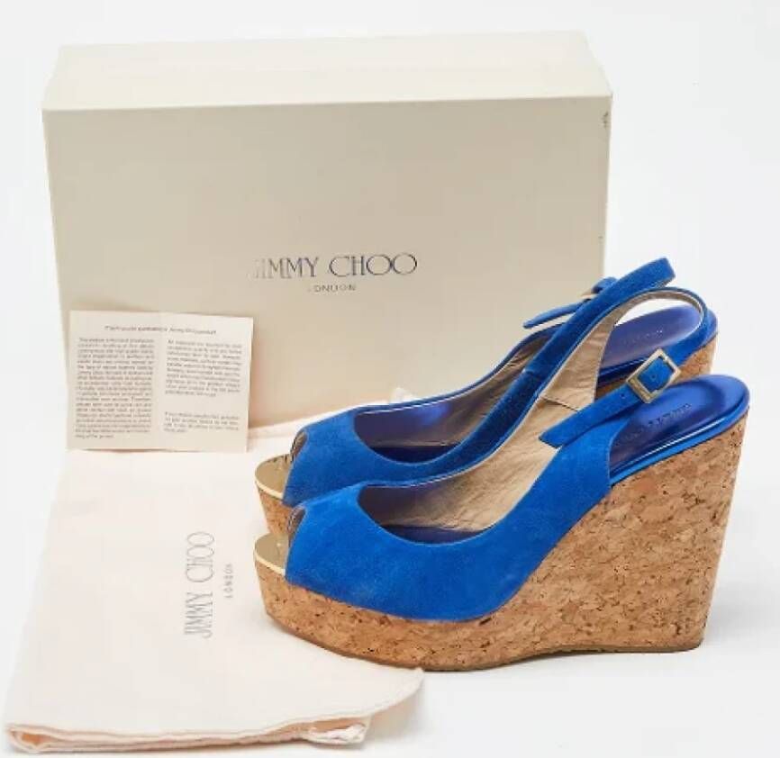 Jimmy Choo Pre-owned Suede sandals Blue Dames