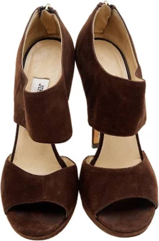 Jimmy Choo Pre-owned Suede sandals Brown Dames