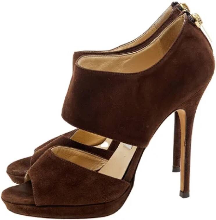 Jimmy Choo Pre-owned Suede sandals Brown Dames