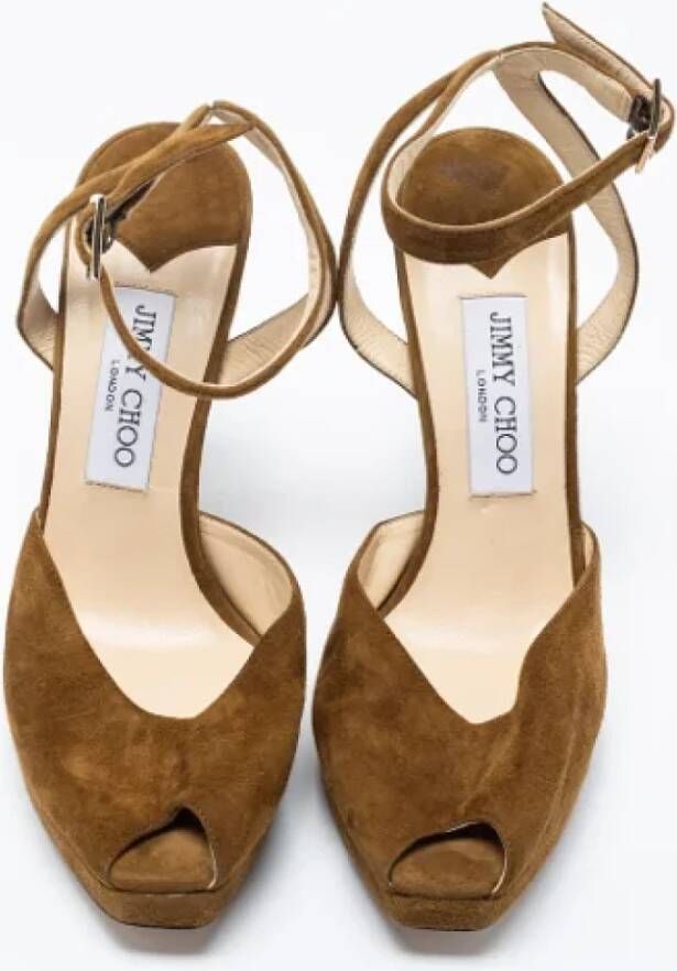 Jimmy Choo Pre-owned Suede sandals Brown Dames